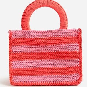 J. Crew Hand-crocheted rectangle bag in stripe